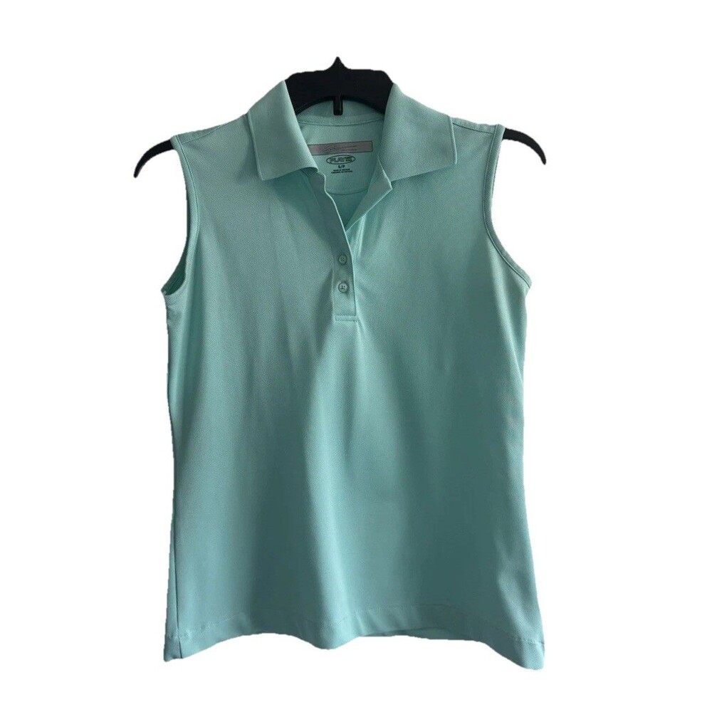 Greg Norman Play Dry Women’s Sleeveless Golf Polo Shirt Mint Green / Aqua Small